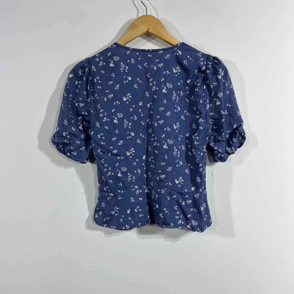 Reformation Cottagecore Feminine Floral Button Front Puff Sleeve Blouse Size 4 - Picture 4 of 10